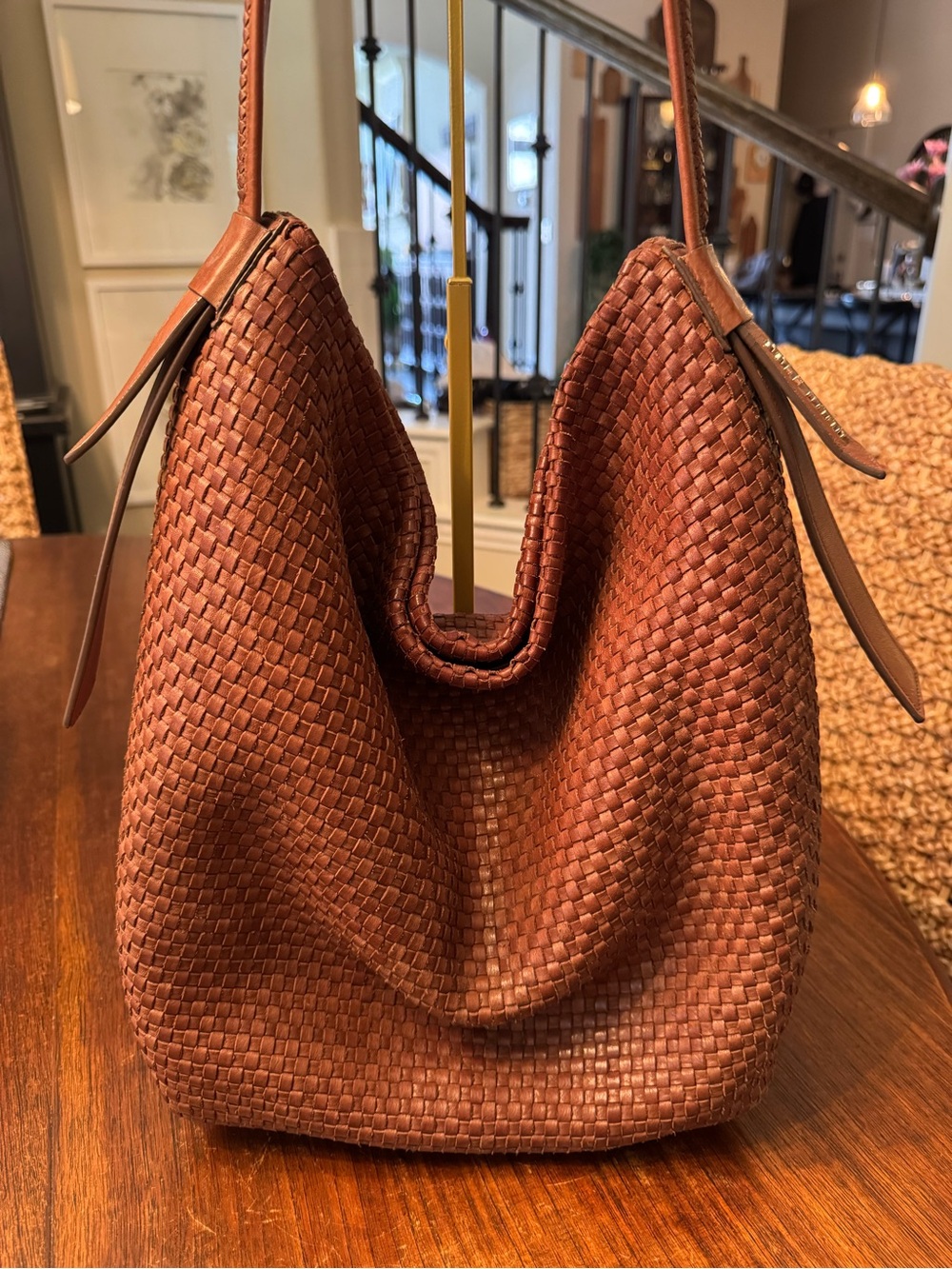 Cole Haan Woven Leather Shoulder Bag in Brown - Picture 2 of 12